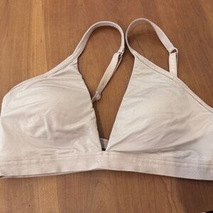 CALVIN KLEIN Form To Body Lightly Lined Triangle Bralette Nude Lg.